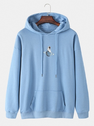 Herren-hoodies Mit Astronautenplaneten-print Aus Baumwolle Mit Kordelzug Und Kängurutasche