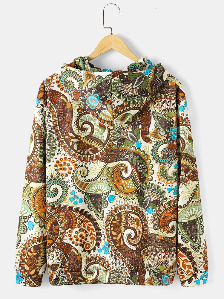 Herren-hoodies Mit Paisley-print Und Kordelzug Und Tasche