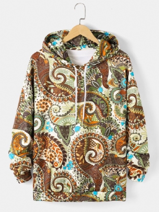 Herren-hoodies Mit Paisley-print Und Kordelzug Und Tasche