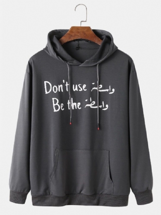 Herren-kapuzenpullover Mit Buchstaben-slogan-print 100 % Baumwolle Kordelzug