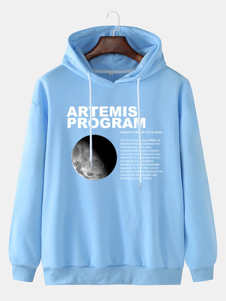 Herren-mondgrafik-buchstabendruck Einfache Langärmlige Lässige Hoodies