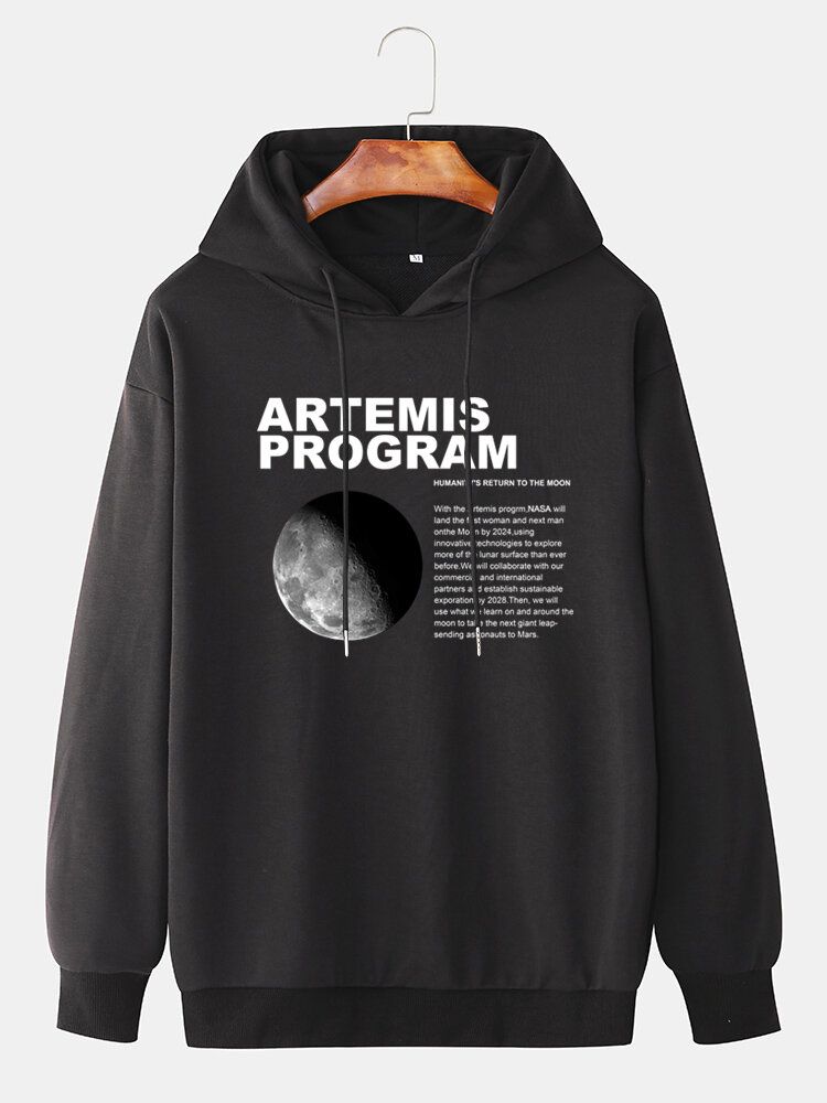 Herren-mondgrafik-buchstabendruck Einfache Langärmlige Lässige Hoodies