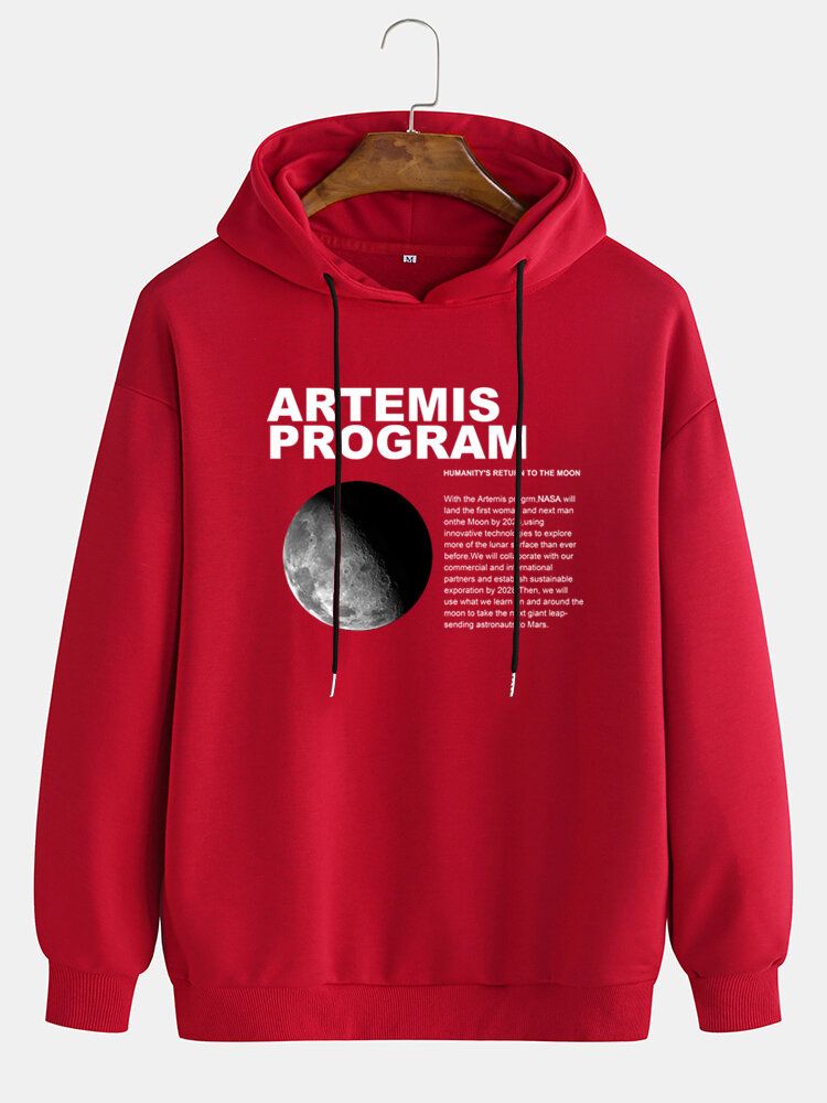 Herren-mondgrafik-buchstabendruck Einfache Langärmlige Lässige Hoodies