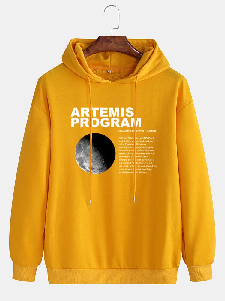 Herren-mondgrafik-buchstabendruck Einfache Langärmlige Lässige Hoodies