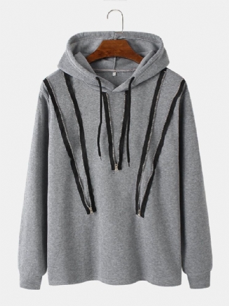 Herren-scratches-reißverschluss-detail-streetstyle-lässiger Kordelzug-hoodie