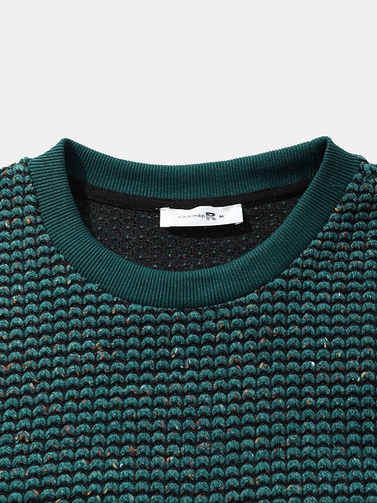 Herren-strick-patchwork-farbblock-langarm-lässiger Pullover