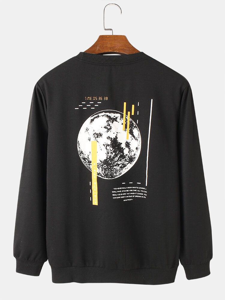 Herren-sweatshirt „back Earth“ Mit Textgrafik 100 % Baumwolle