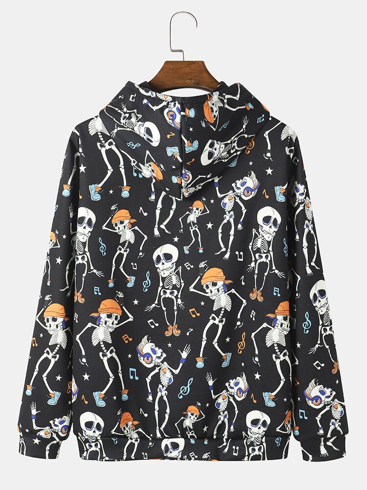 Kapuzen-sweatshirt Mit Halloween-tanzschädel-print Für Herren