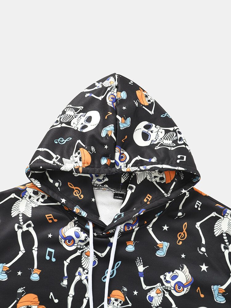 Kapuzen-sweatshirt Mit Halloween-tanzschädel-print Für Herren