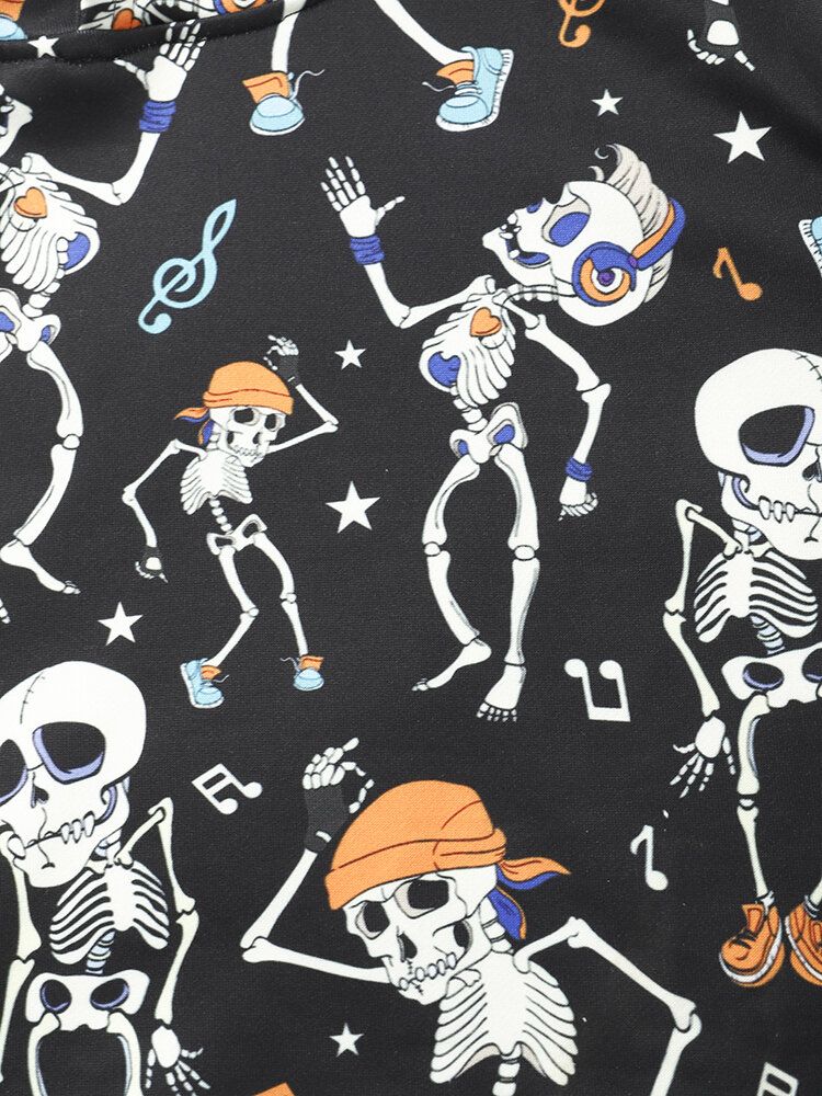 Kapuzen-sweatshirt Mit Halloween-tanzschädel-print Für Herren