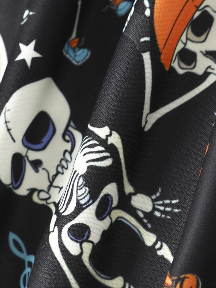 Kapuzen-sweatshirt Mit Halloween-tanzschädel-print Für Herren