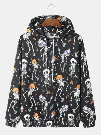 Kapuzen-sweatshirt Mit Halloween-tanzschädel-print Für Herren