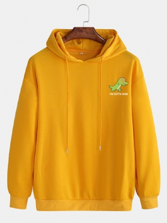 Lässige Kapuzenpullover Mit Kordelzug Aus Baumwolle Für Herren Mit Cartoon-dinosaurier-buchstabendruck