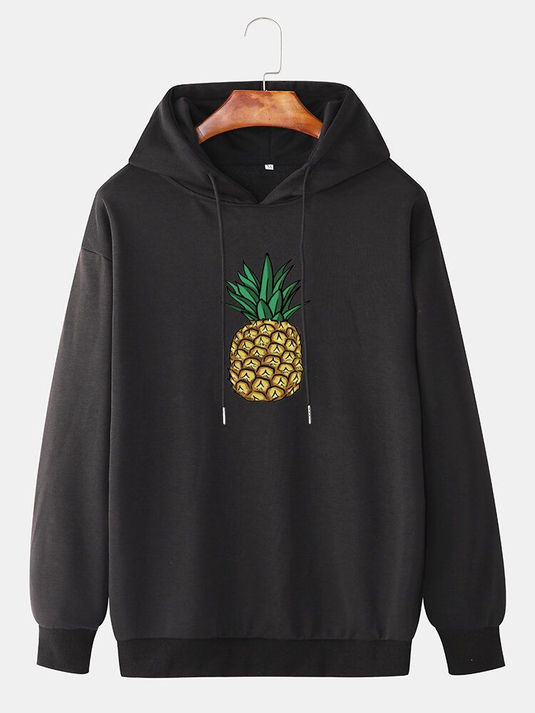 Lässige Langarm-hoodies Mit Einfachem Ananas-print Für Herren