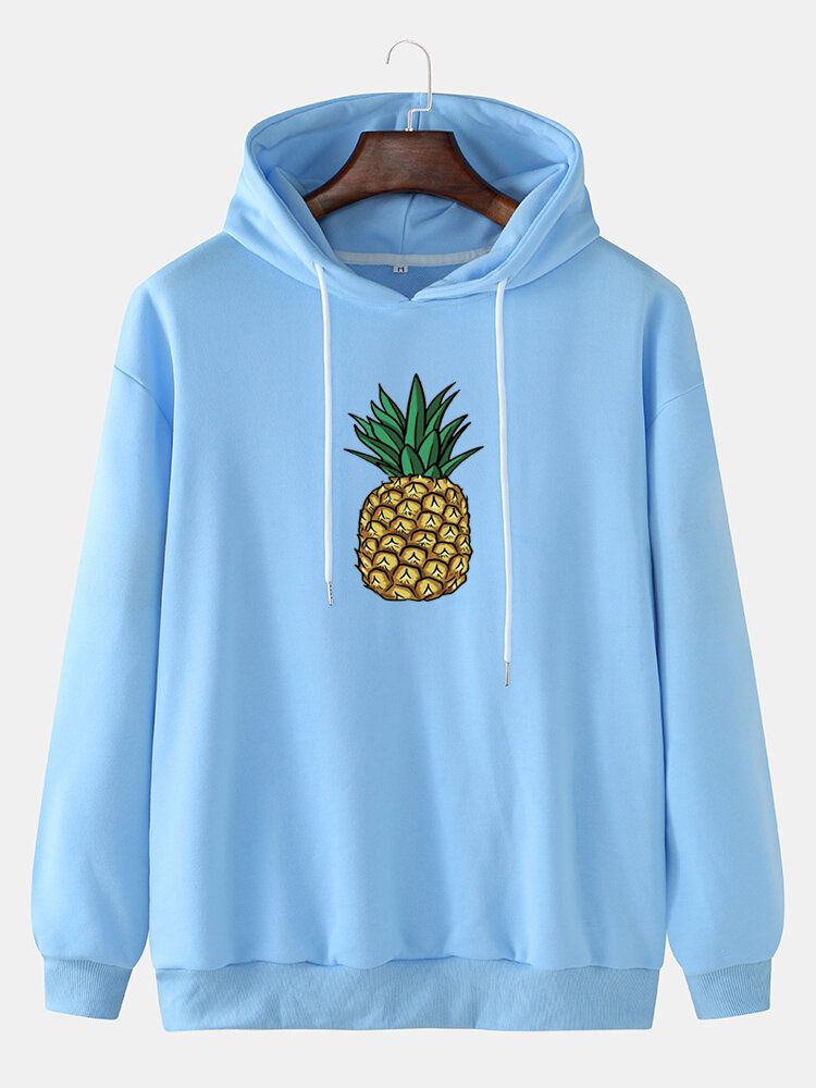 Lässige Langarm-hoodies Mit Einfachem Ananas-print Für Herren