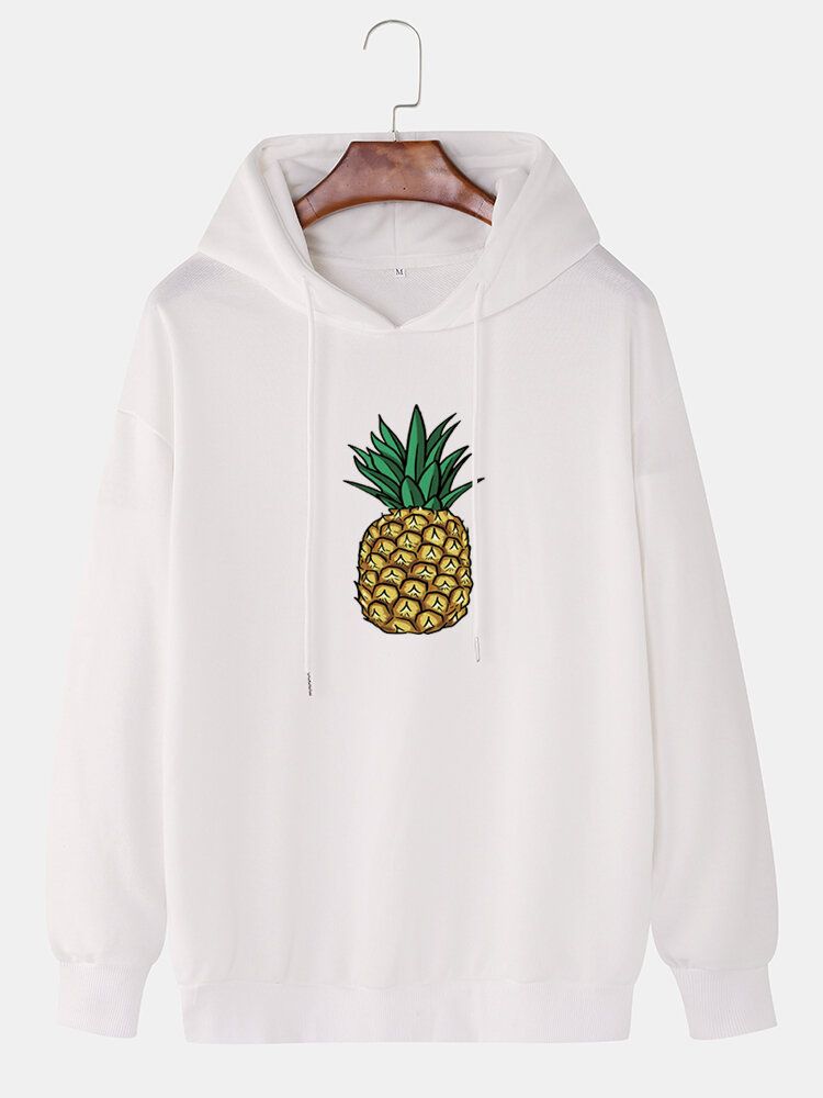 Lässige Langarm-hoodies Mit Einfachem Ananas-print Für Herren