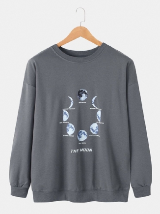 Lässige Pullover-sweatshirts Aus Baumwolle Mit Lunar Eclipse-print Für Herren