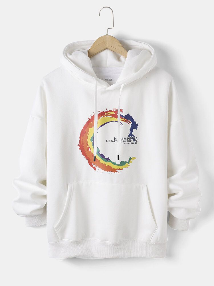 Lässiger Hoodie Mit Slogan-grafikdruck Und Kängurutasche Für Herren