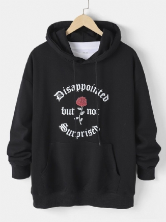 Lässiger Kapuzenpullover Mit Kordelzug Aus 100 % Baumwolle Mit Rosen-slogan Und Grafikdruck Für Herren