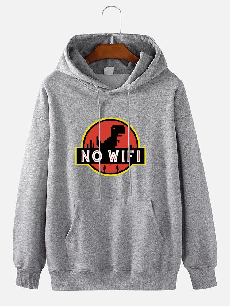 Lässiger Lockerer Pullover-hoodie Mit Dinosaurier-grafikdruck Für Herren