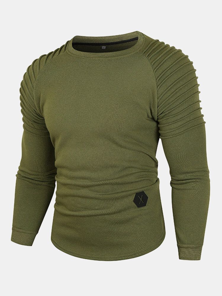 Lässiger Pullover Aus Festem Fleece Mit Rundhalsausschnitt Für Herren