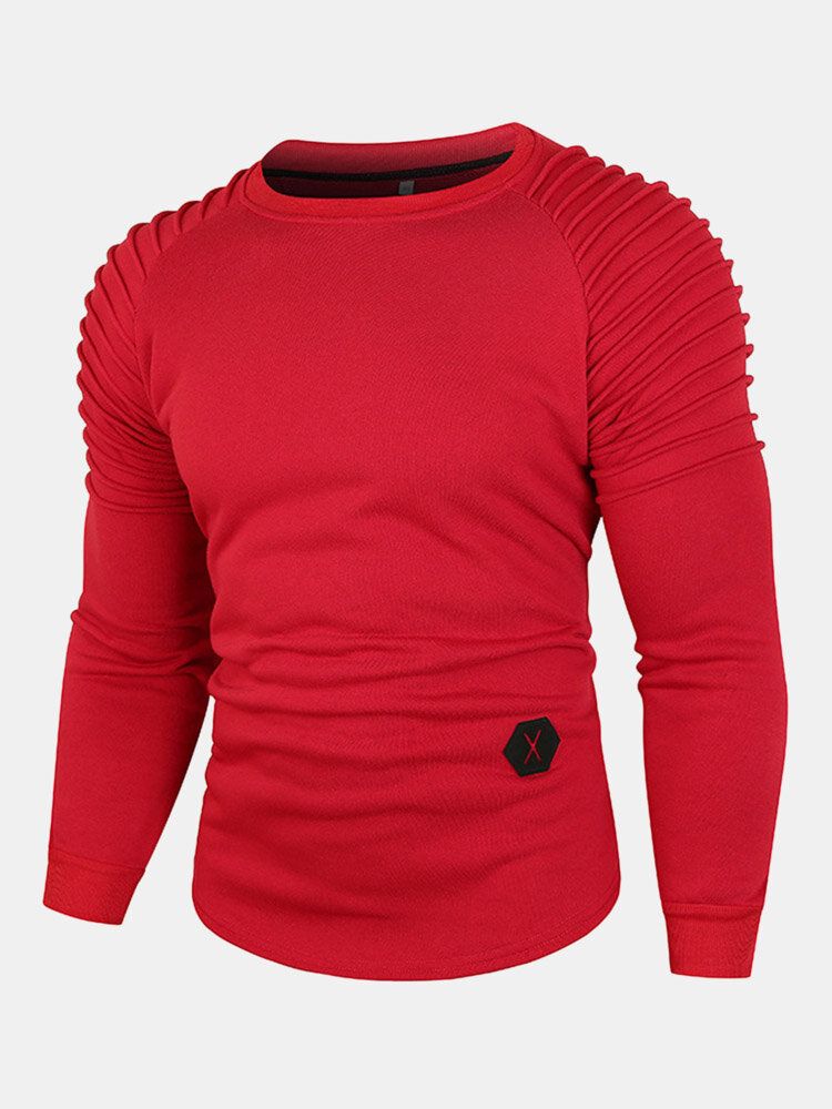 Lässiger Pullover Aus Festem Fleece Mit Rundhalsausschnitt Für Herren