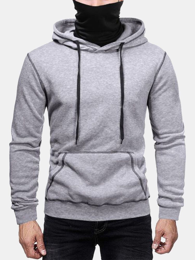 Lässiger Snood-hoodie Mit Kontrastierenden Fallenden Schultern Für Herren Von Innen Nach Außen