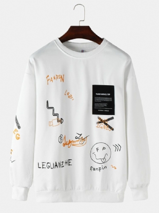 Lässiges Lockeres Sweatshirt Mit O-ausschnitt Und Buchstabendruck Für Herren