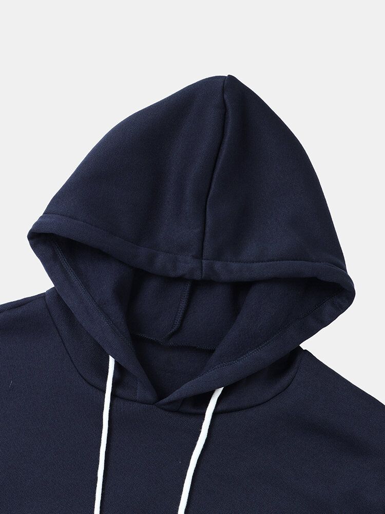 Langärmlige Einfache Hoodies Mit Landschaftsdruck Und Tasche Für Herren