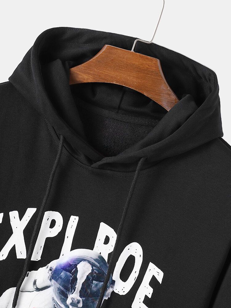 Langarm-hoodies Mit Funny Space Dog Explore-print Für Herren