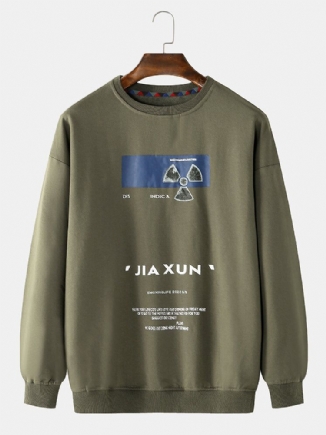 Langarm-sweatshirts Mit Rundhalsausschnitt Und Slogan-print Für Herren