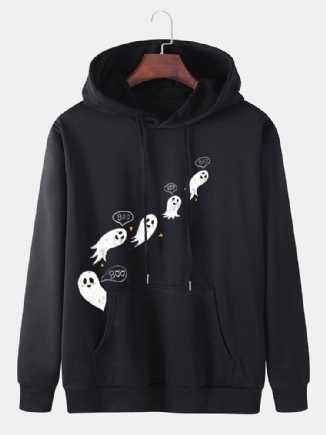 Lustige Hoodies Mit Kordelzug Und Kängurutasche Für Herren Mit Cartoon-geister-aufdruck