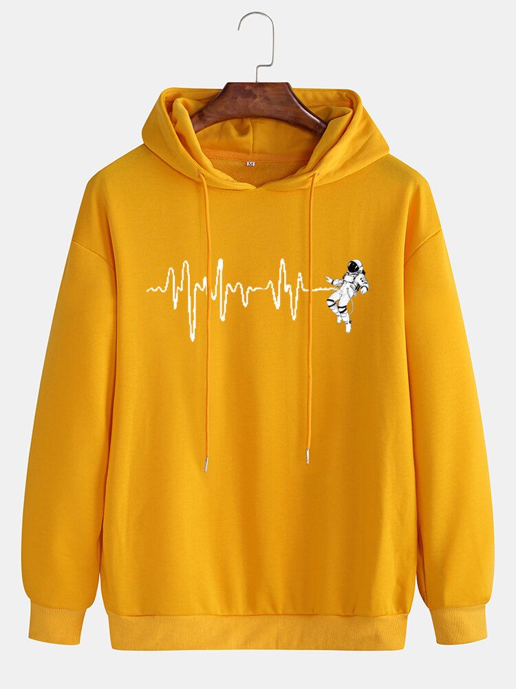 Männer Design Astronaut Print Drop Shoulder Hoodies