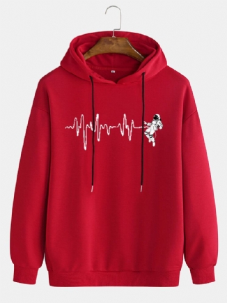 Männer Design Astronaut Print Drop Shoulder Hoodies