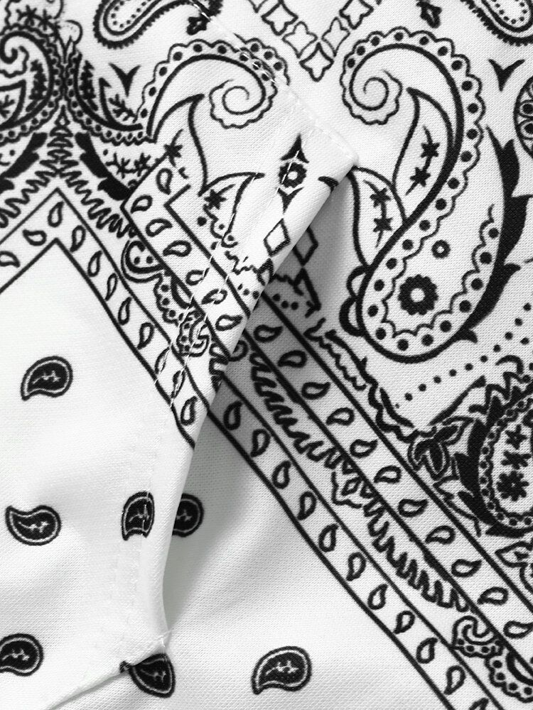 Männer Paisley Retro Ethnic Contrast Kapuzen-sweatshirt Känguru-taschen Kapuzen-sweatshirt