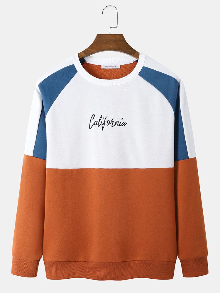 Preppy Superhero Analogous Color California Stickerei-sweatshirt Für Herren