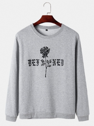 Rundhals-sweatshirt Aus Baumwolle Mit Rosen-monogramm-print Für Herren