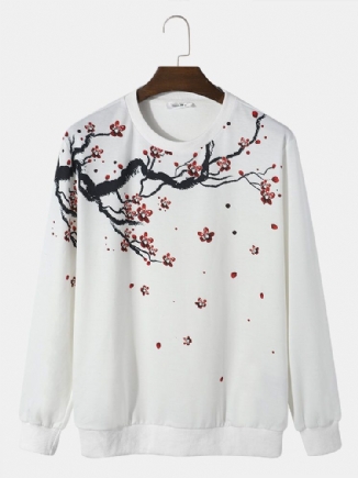 Rundhals-sweatshirt Mit Blossom-landschaftsdruck Für Herren