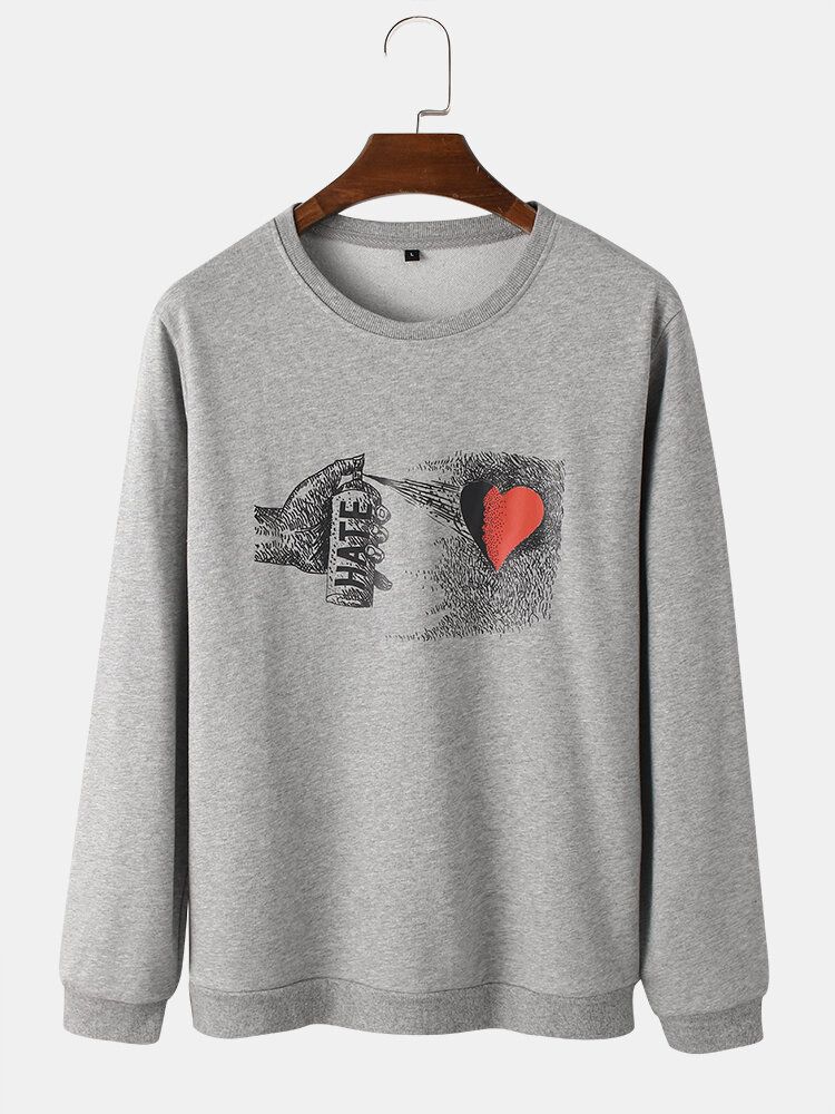 Street-sweatshirts Aus Baumwolle Mit Rundhalsausschnitt Und Rundhalsausschnitt Von Hate Heart Für Herren