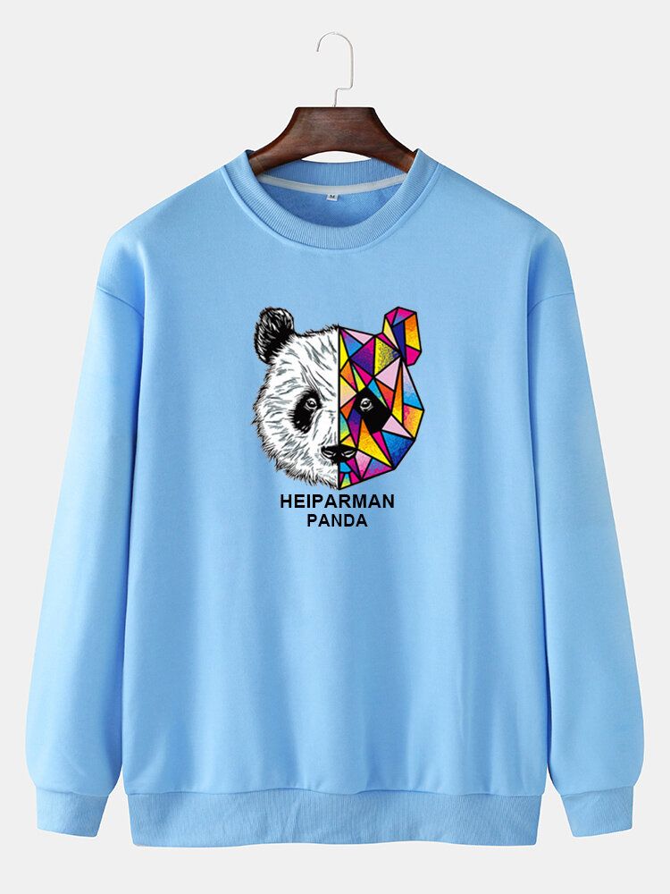 Süße Pullover-sweatshirts Mit Cartoon-geometrie-panda-print Für Herren