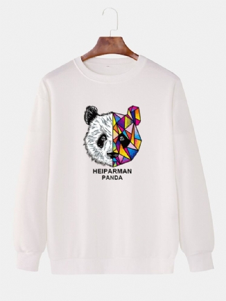 Süße Pullover-sweatshirts Mit Cartoon-geometrie-panda-print Für Herren