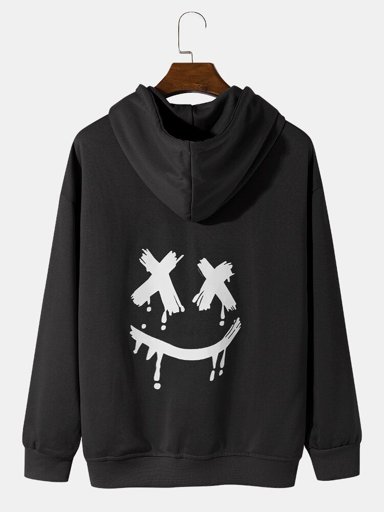 Trendiges Cartoon-hip-hop-muster Für Herren Im Rücken Lockere Lässige Hoodies