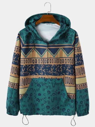 Tribal Pattern Ethnic Style Zipper Hoodie Tragbare Windjacke Für Herren