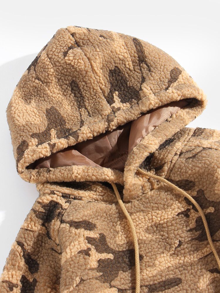 Warmer Kuscheliger Camouflage-hoodie Für Herren Mit Kängurutasche