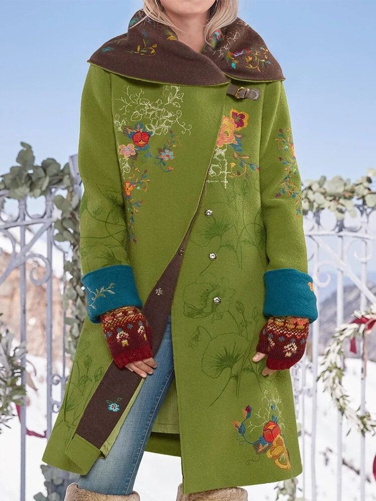 Lässige Hoodie-oberbekleidung Mit Blumenmuster Im Ethnischen Stil Jacke Mäntel