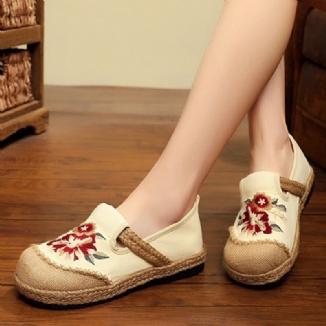 Alte Peking-blumen-stickerei-beiläufige Espadrille-müßiggänger Der Frauen