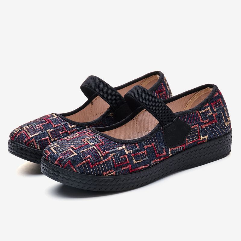 Alte Peking-stoff-elastik-slip-on-resistant-loafer Für Damen