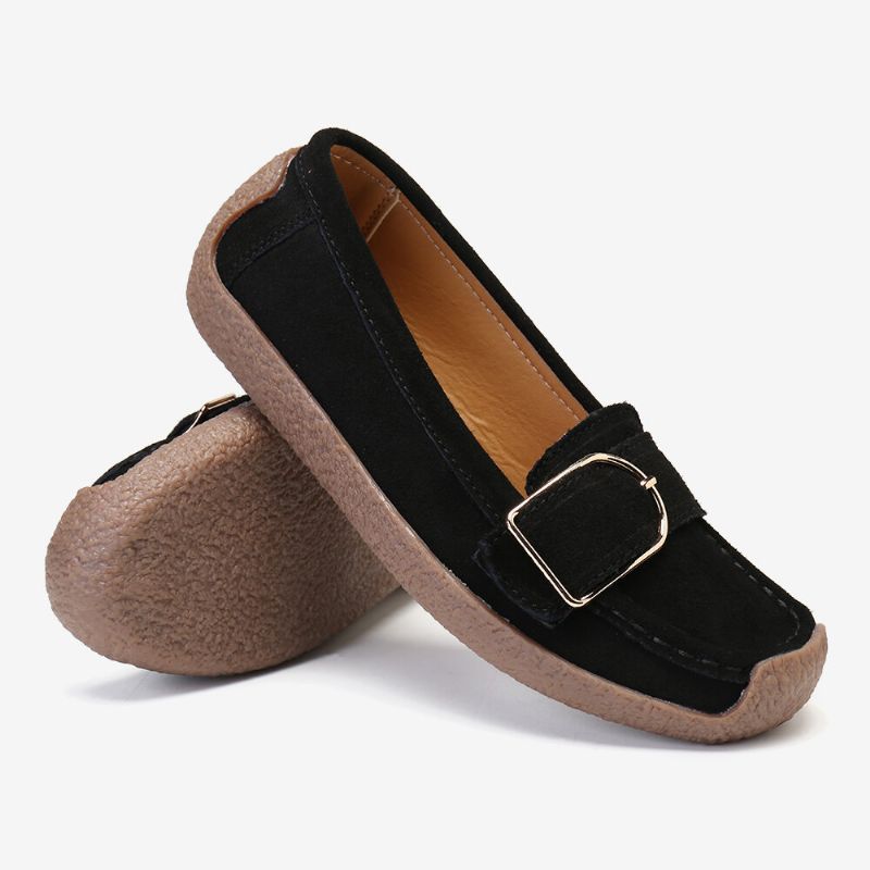 Atmungsaktive Lässige Slip-on-flats Mit Weicher Sohle Und Schnalle