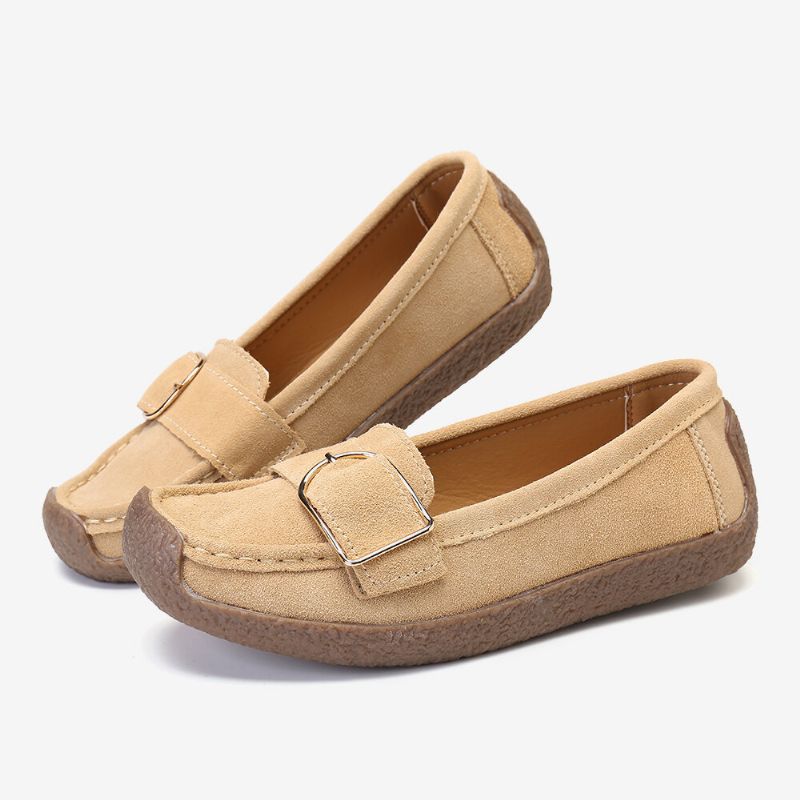 Atmungsaktive Lässige Slip-on-flats Mit Weicher Sohle Und Schnalle