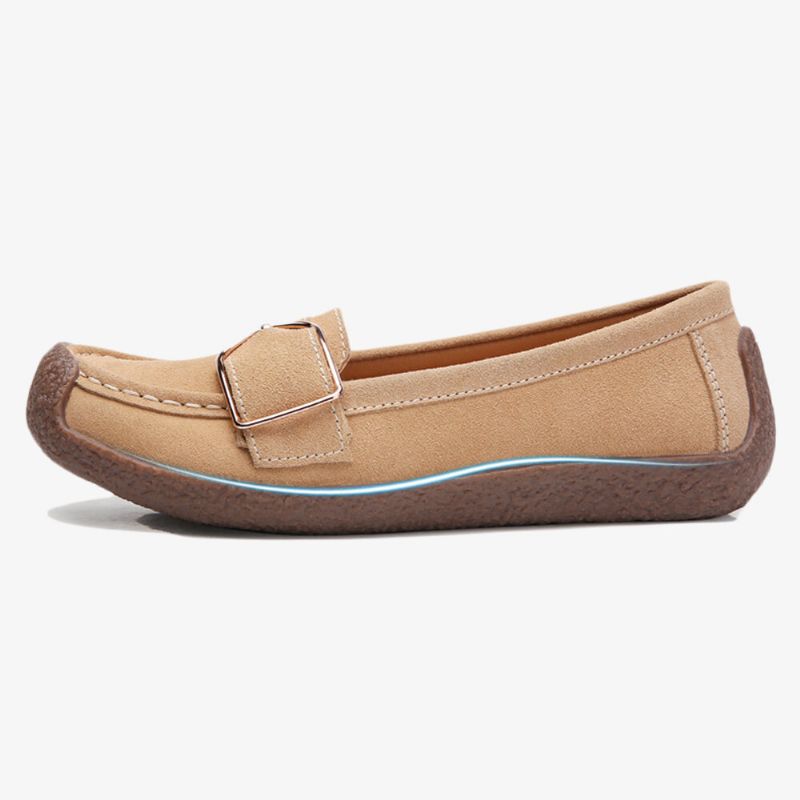 Atmungsaktive Lässige Slip-on-flats Mit Weicher Sohle Und Schnalle